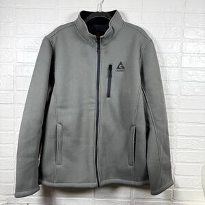 Gerry Jacket Mens XL Gray Fleece Lined Waffle Knit Full Zip Performance Active